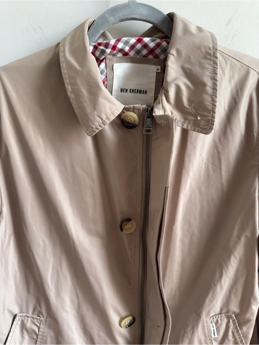 Ben Sherman Light Beige Men's Classic Harrington Jacket